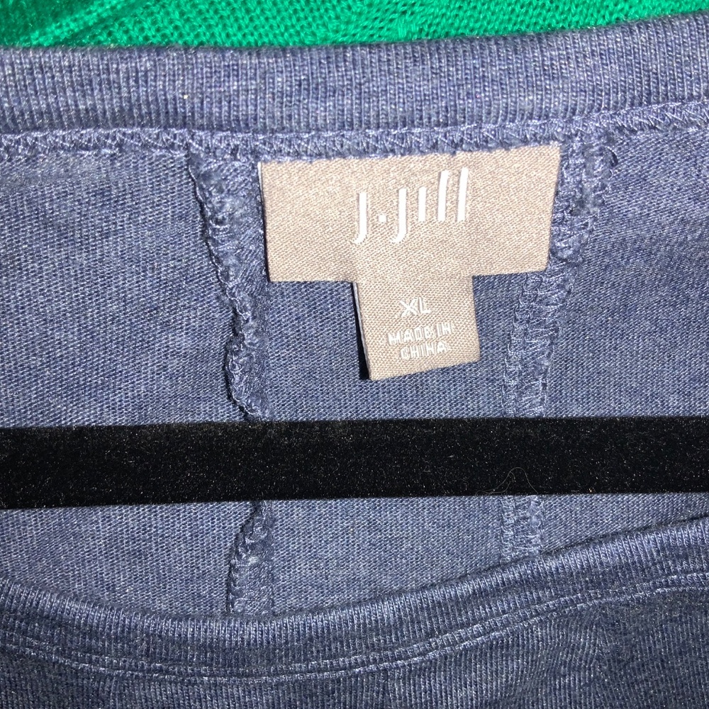 J. Jill heather blue cotton modal jersey knit dress Sz XL pullover princess seam - Picture 6 of 8